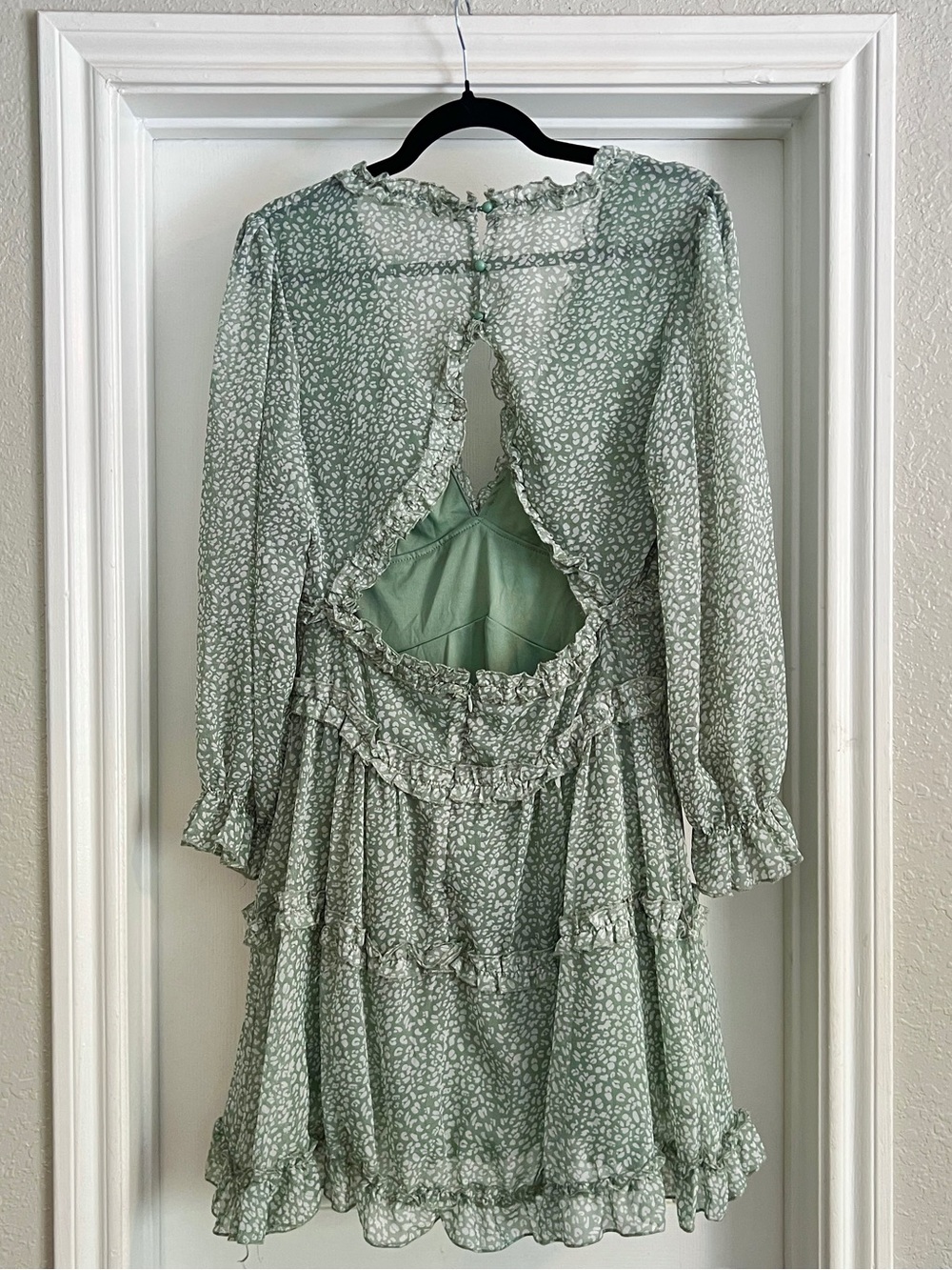 Sage Ruffle Mini Dress - Picture 3 of 4
